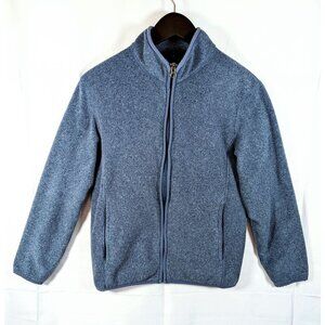 Uniqlo Blue Fleece Full Zip Jacket Womens Small Zip Pockets Mock Neck Hiking